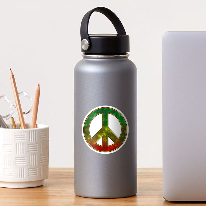 Peace And Love Weed Sticker