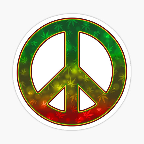 Peace And Love Weed Sticker