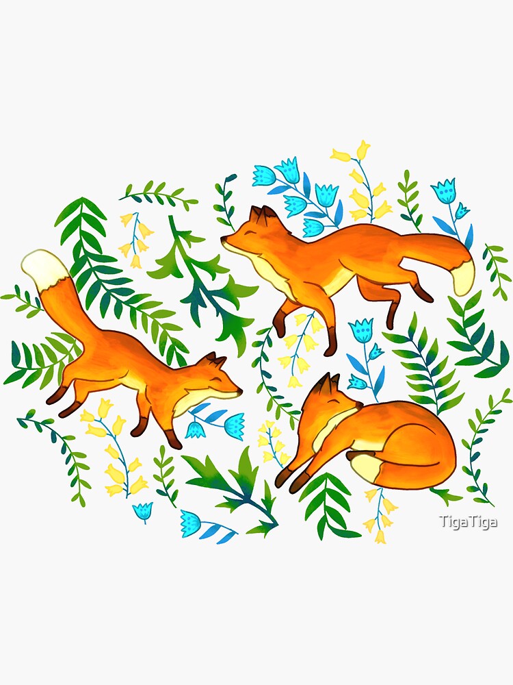 Fox Freedom Mint Sticker By Tigatiga Redbubble