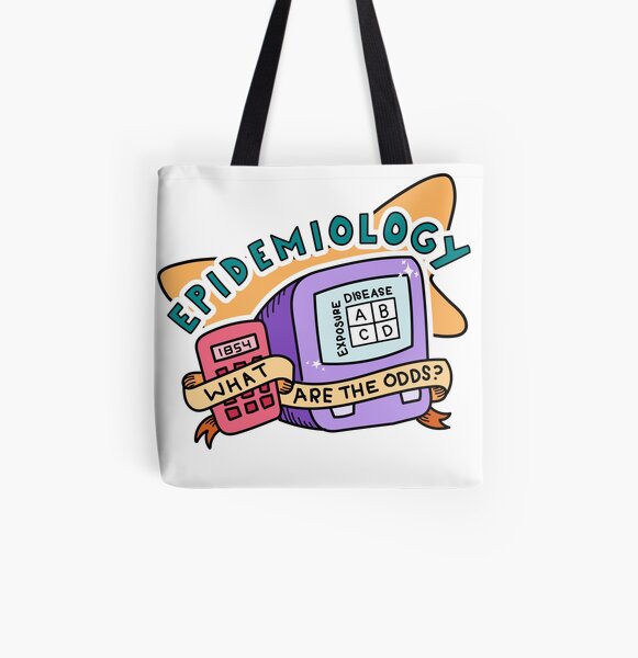 Retro epidemiology public health sticker All Over Print Tote Bag