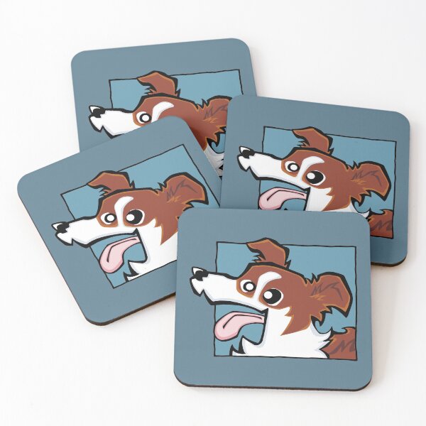Item preview, Border Collie - Red and White (Face) BLUE BG designed and sold by TheChicken.