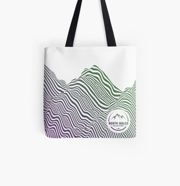 mountain contours - coloured All Over Print Tote Bag