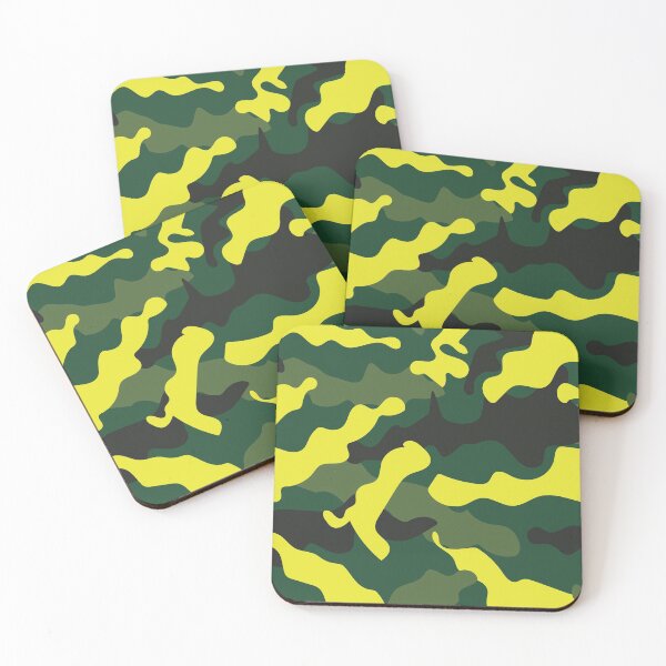 Item preview, British Racing Green Yellow Camouflage Pattern Camo Theme Design Jaguar Lotus Porsche Mini designed and sold by reddeercom.