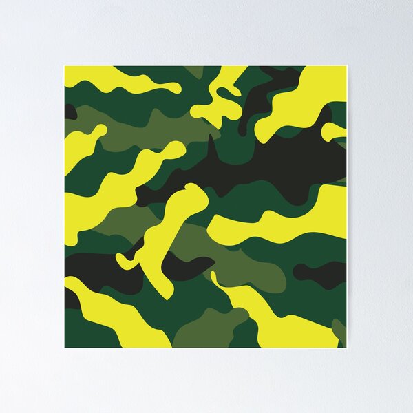 British Racing Green Yellow Camouflage Pattern Camo Theme Design