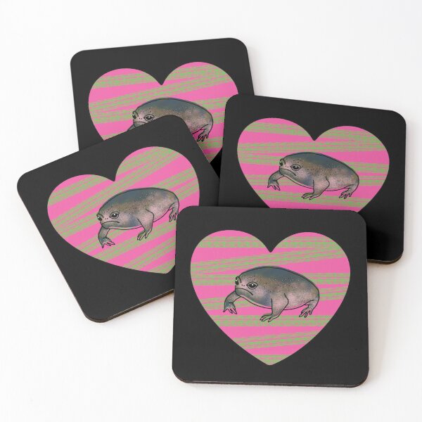 Item preview, Funny Sad Black Desert Rain Frog Love Heart designed and sold by okpinsPets.