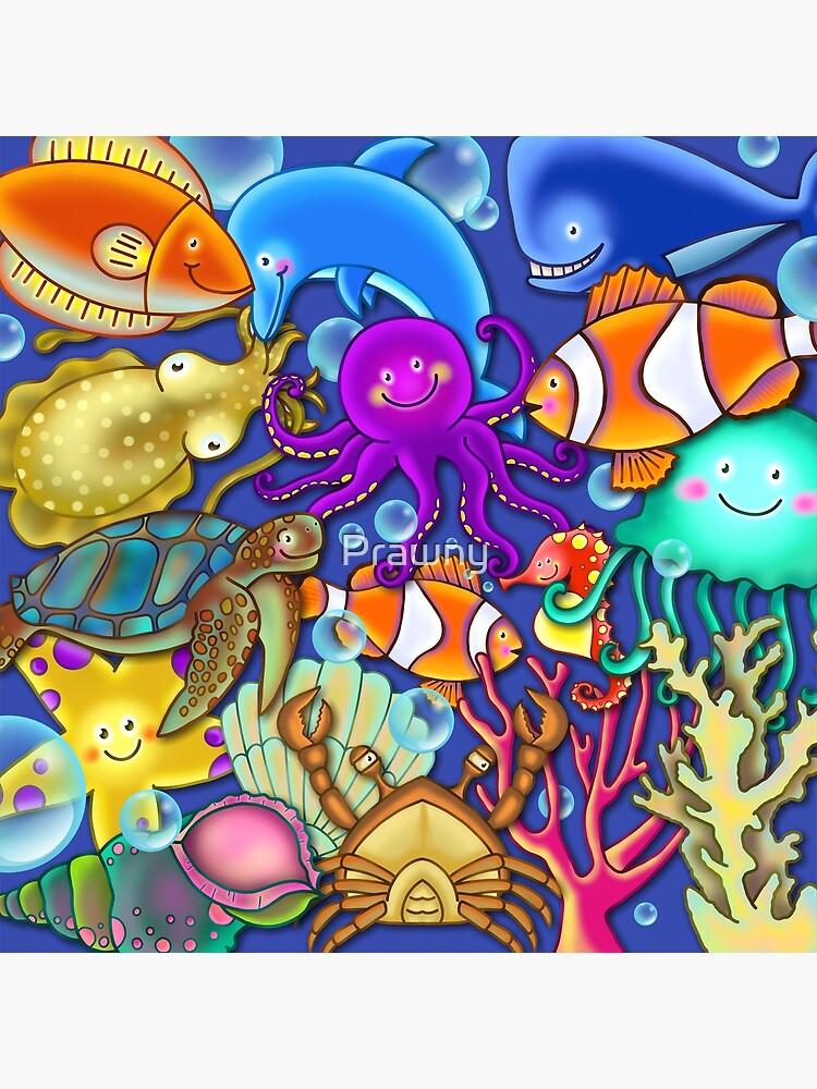 The Kids Room by Stupell Colorful Ocean Sea Life Fish Blue Purple Kids  Nursery Painting Framed Wall Art by The Saturday Evening Post - Walmart.com