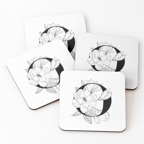 Item preview, Monogram O with Magnolia Line Art designed and sold by GraphicsbyNel.