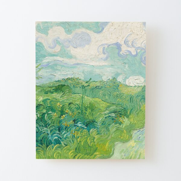Vincent van Gogh Green Wheat Fields, Auvers 1890 Pintura Lámina montada de madera