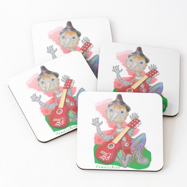 Item preview, Playing Wood PINOCCHIO with Red Guitar (Original Drawing by ACCI) designed and sold by VanyssaGraphics.