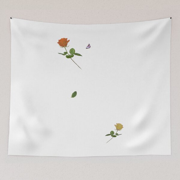 Item preview, Two Roses and a Butterfly. White background designed and sold by MindTravel.