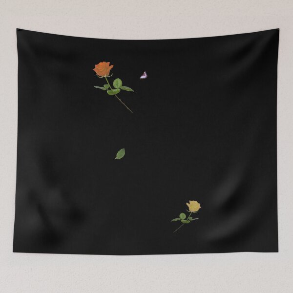 Item preview, Two Roses and a Butterfly. Black background designed and sold by MindTravel.
