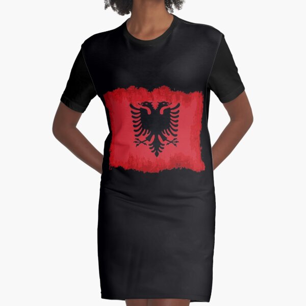 ALBANIAN FLAG. GRUNGE. Graphic T-Shirt Dress