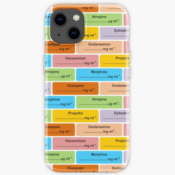 Gift for Anaesthetist / Anesthetist / Anesthesiologist Drug Label Pattern iPhone Soft Case