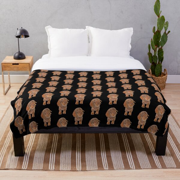 Brown Wire-Haired Dachshund Throw Blanket