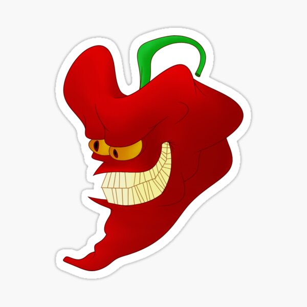 "Evil Chili Pepper" Sticker for Sale by knotnore Redbubble