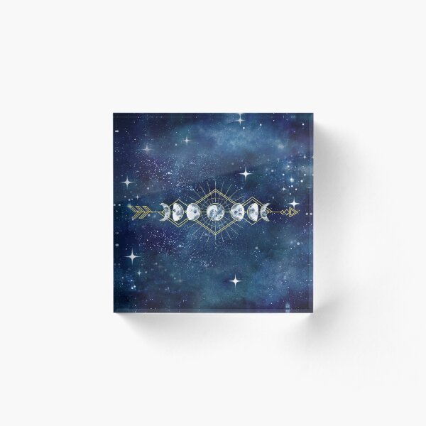 Moon Cycle Arrow Acrylic Block