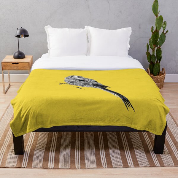 Item preview, Ilustración de tinta de pájaro de jardín de teta de cola larga - amarillo designed and sold by LorenDowding.