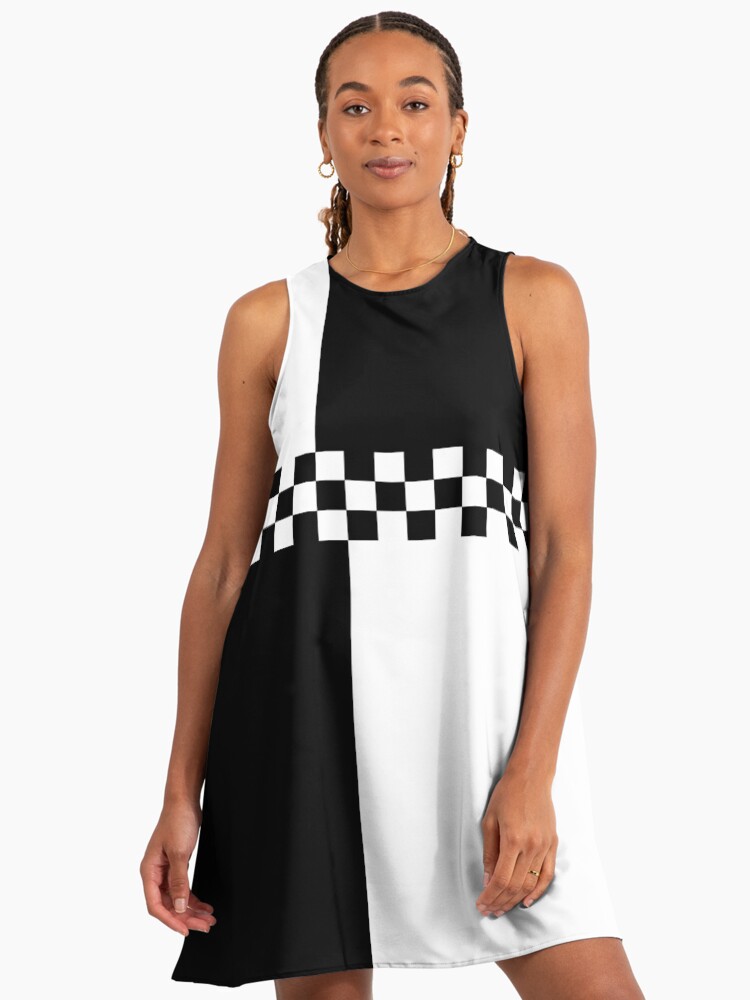 Mod Ska Black White Colour Block A-Line Dress Mod Ska Black White Colour Block A-Line Dress