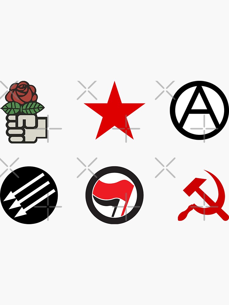 "Leftist Symbols Sticker Pack - Socialist Rose, Red Star, Anarchist 'A