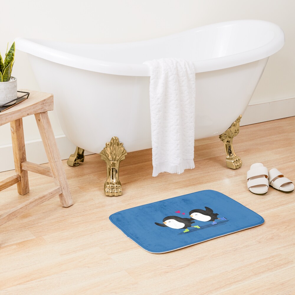 Penguins Having Fun Together Bath Mat
