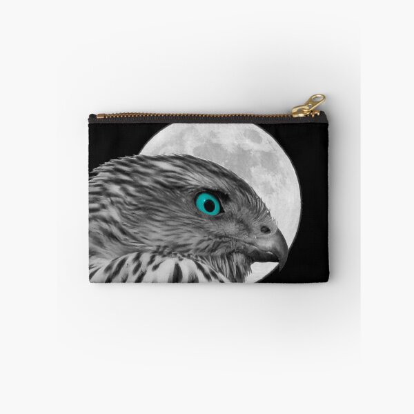 Item preview, Black and White Hawk with Blue Eye Bird Art A290 designed and sold by byNicol.