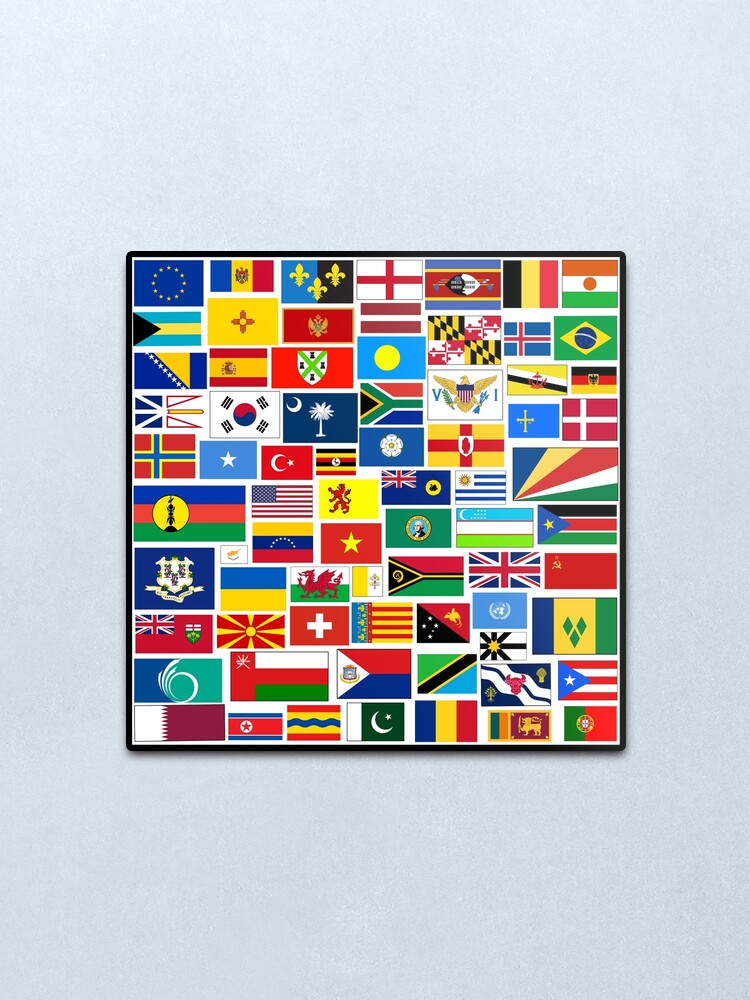 Alternate view of Flags of The World Gifts and Products Metal Print