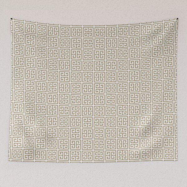 Item preview, Linen Greek Key Pattern designed and sold by HomeLivingCo.