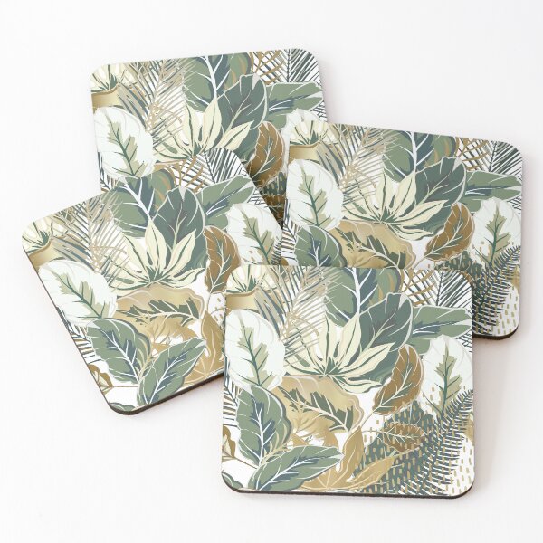 Item preview, Boho, Nature, Tropical Jungle Leaves, Green and Gold designed and sold by meggydesigns.