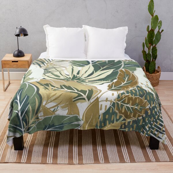 Item preview, Boho, Nature, Tropical Jungle Leaves, Green and Gold designed and sold by meggydesigns.
