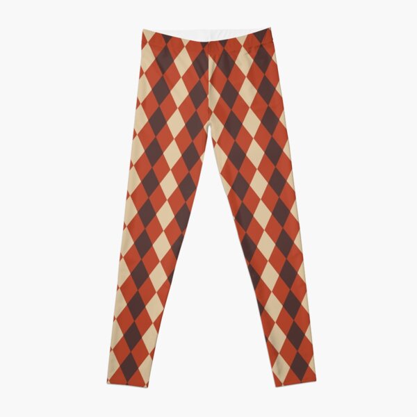 Orange Harlequin and Newspaper Odd Leg Lycra Leggings