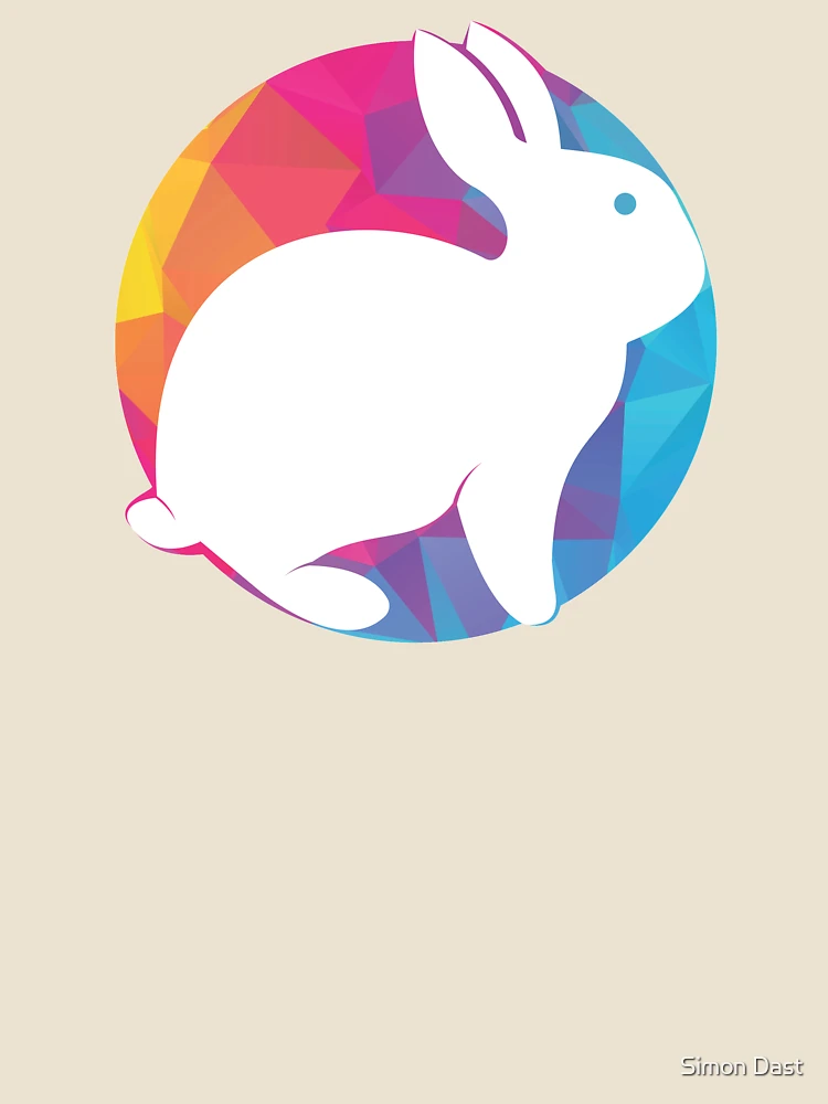 Thumbnail 4 of 4, Relaxed T-Shirt, Colorful Rabbit designed and sold by Simon Dast.