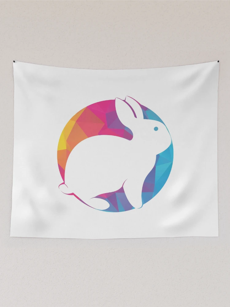 Thumbnail 2 of 3, Tapestry, Colorful Rabbit designed and sold by Simon Dast.