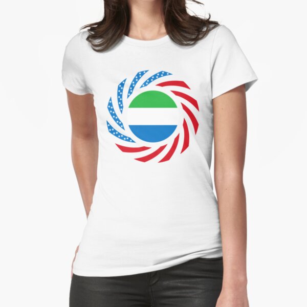 Sierra Leonean American Multinational Patriot Flag Series Fitted T-Shirt