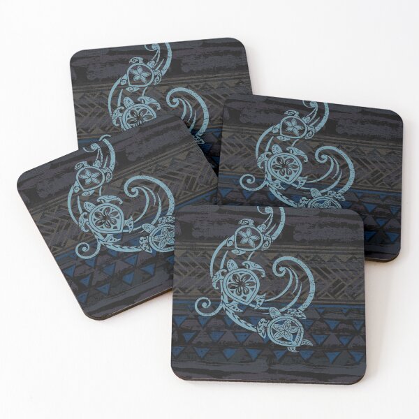 Item preview, Hawaiian Teal Tribal Turtles designed and sold by sunnthreads.