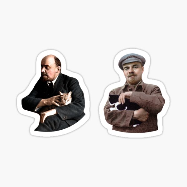 Lenin With Cats Sticker