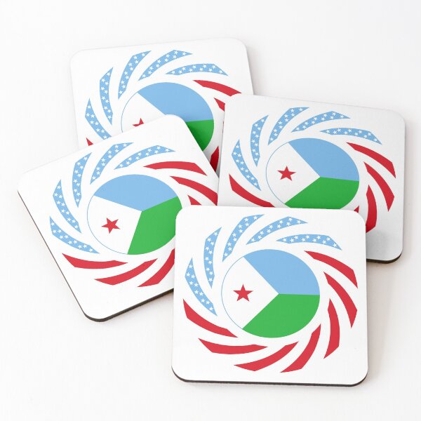 Item preview, Djibouti American Multinational Patriot Flag Series designed and sold by Carbon-Fibre Media.