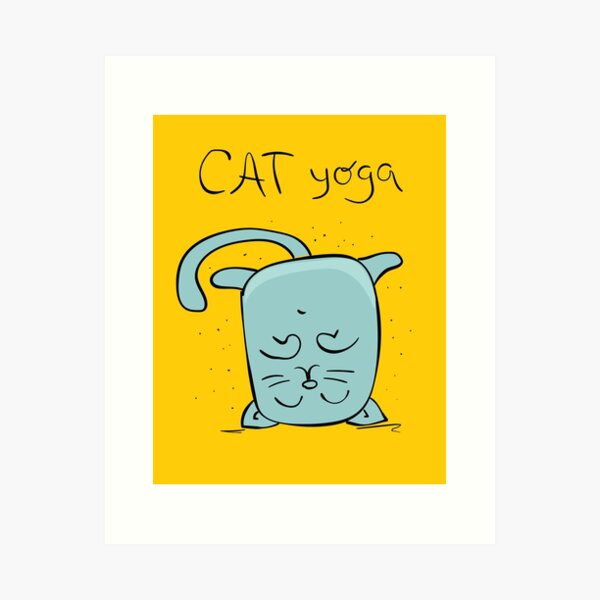 Cat Yoga Art Print