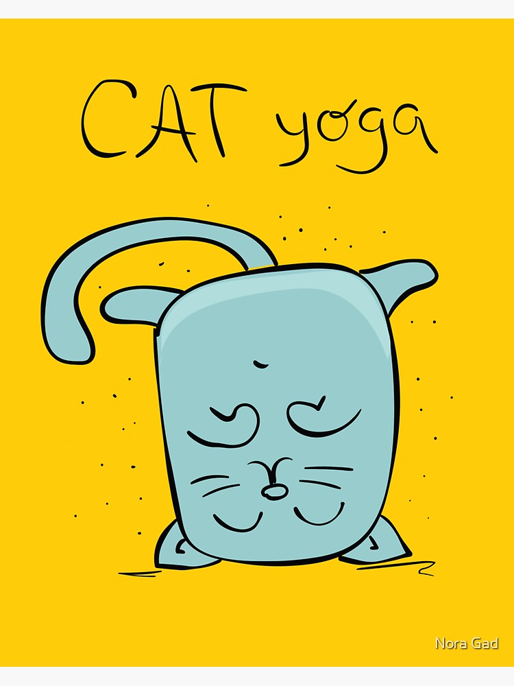 "Cat Yoga" Sticker for Sale by NoraMohammed Redbubble