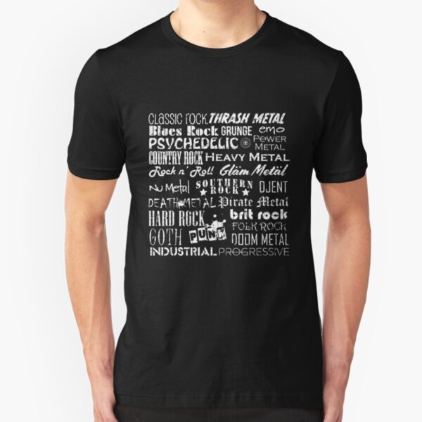 Rock & Metal Genres Slim Fit T-Shirt