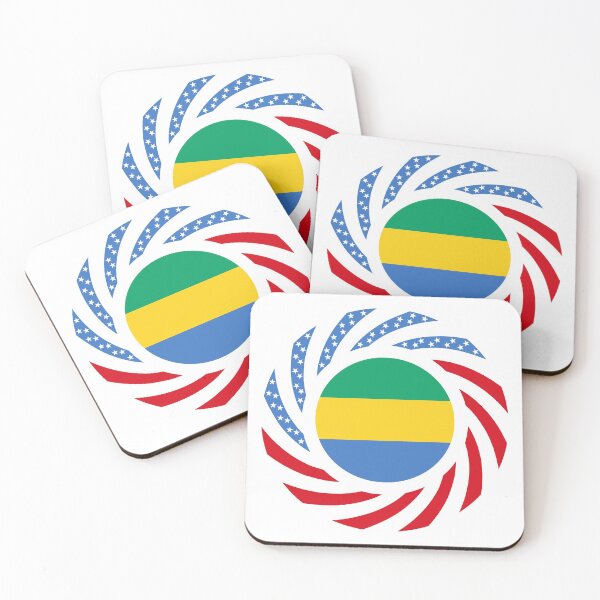 Item preview, Gabonese American Multinational Patriot Flag Series designed and sold by Carbon-Fibre Media.