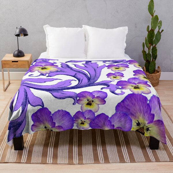 Item preview, LILAC-PINK PANSY GARDEN PURPLE SCROLL ART designed and sold by sharlesart.