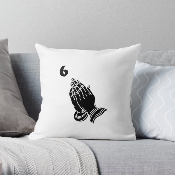 6 God Drake praying hands Throw Pillow