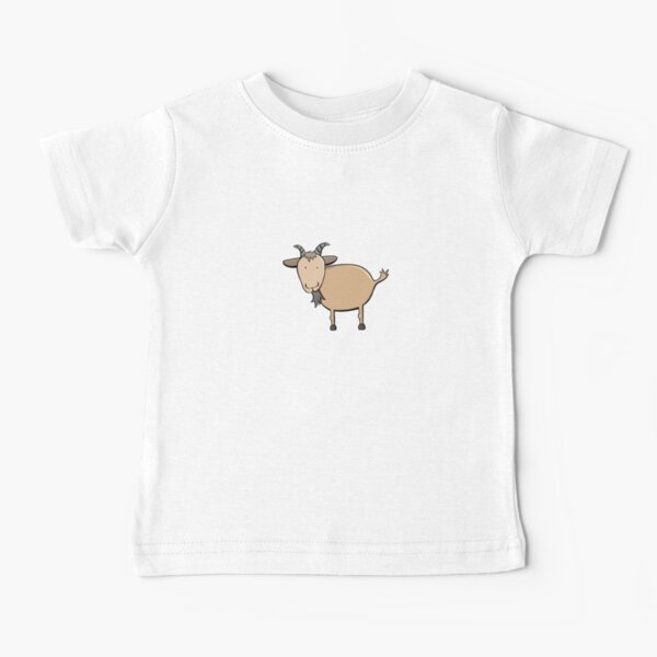 Brown Billy Goat Illustration On White Baby T-Shirt