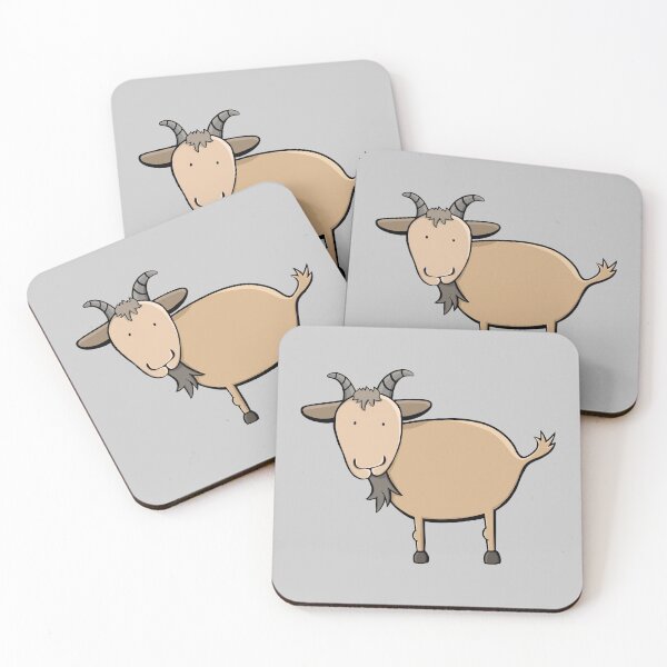 Item preview, Brown Billy Goat Illustration On Light Gray designed and sold by Camille Woodward.