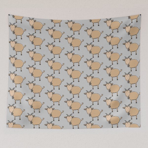 Item preview, Brown Billy Goat Illustration On Light Gray designed and sold by Camille Woodward.