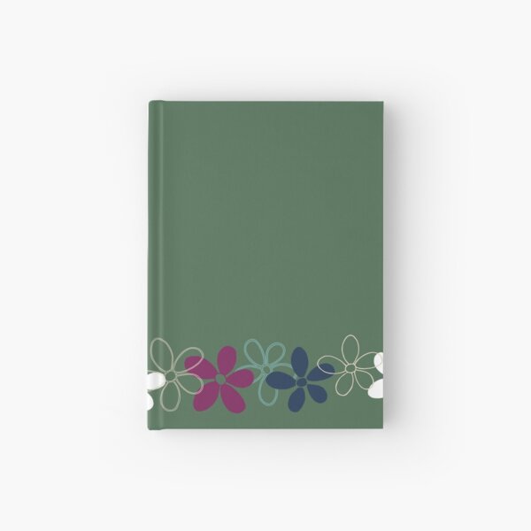 Floret Collection Floral Seamless Border Surface Pattern Hardcover Journal