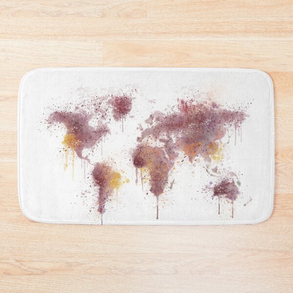 Item preview, World map watercolor - Living Coral designed and sold by Andreea Nae.