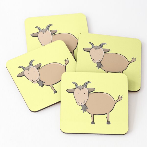 Item preview, Brown Billy Goat Illustration On Pale Yellow designed and sold by Camille Woodward.