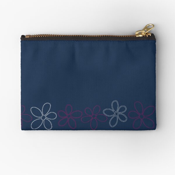 Floret Collection Floral Seamless Border Surface Pattern Zipper Pouch