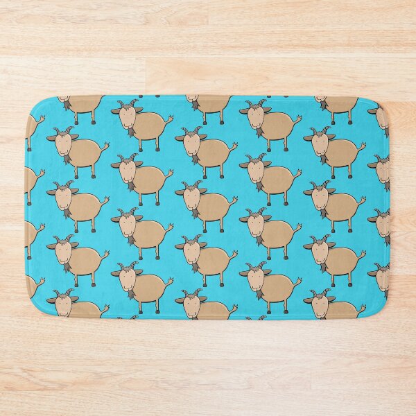 Item preview, Brown Billy Goat Illustration On Teal Blue designed and sold by Camille Woodward.